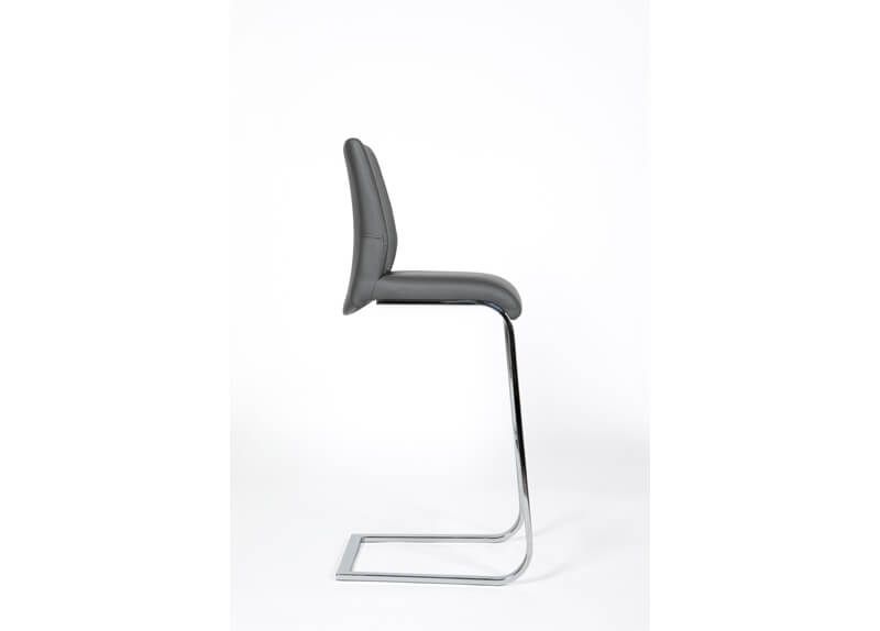 Furniture Link Seattle Grey Faux Leather Dining Stool in Pair