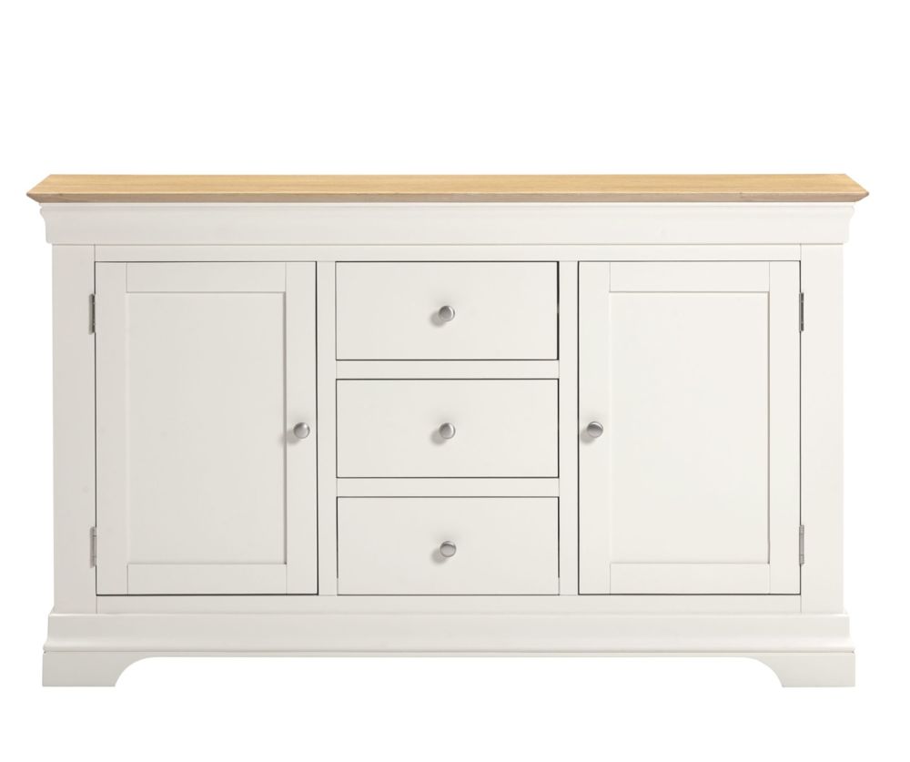 Seconique Furniture Bordeaux Ivory & Oak2 Door 3 Drawer Sideboard 