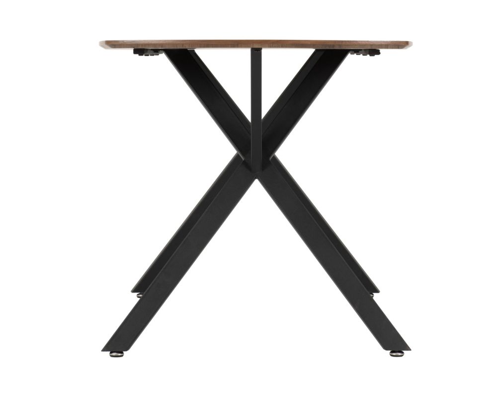 Seconique Furniture Athens Medium Oak Effect Rectangular Dining Set with Avery Chairs – Black & Sapphire Blue Velvet