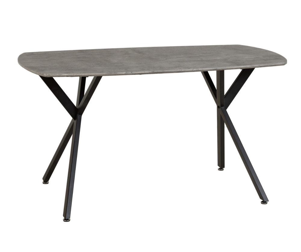  Seconique Furniture Athens Concrete Effect Rectangular Dining Set with Avery Chairs –  Black & Sapphire Blue Velvet