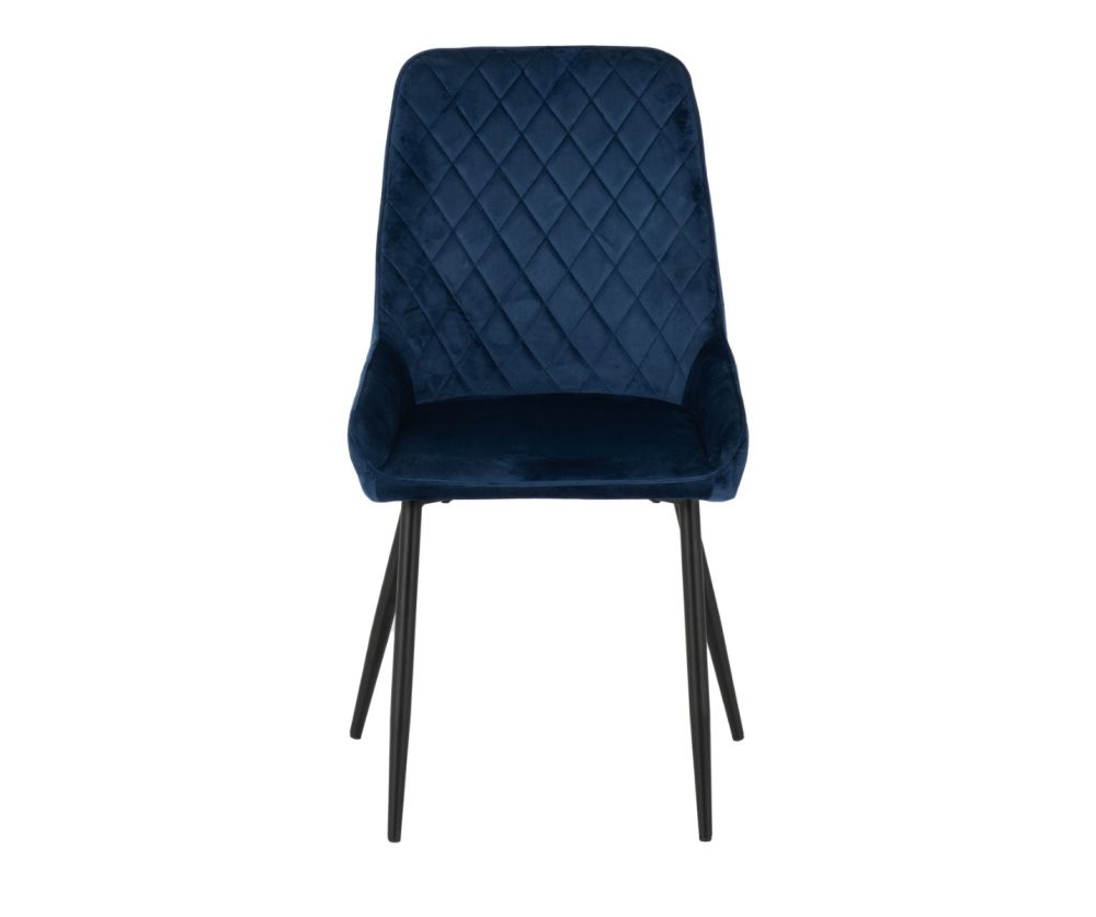  Seconique Furniture Athens Concrete Effect Rectangular Dining Set with Avery Chairs –  Black & Sapphire Blue Velvet