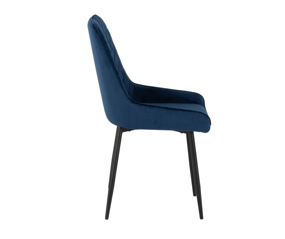  Seconique Furniture Athens Concrete Effect Rectangular Dining Set with Avery Chairs –  Black & Sapphire Blue Velvet