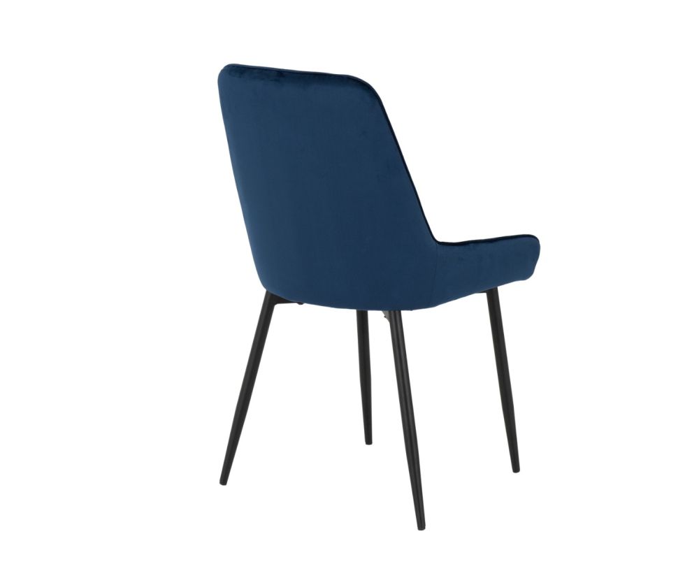  Seconique Furniture Athens Concrete Effect Rectangular Dining Set with Avery Chairs –  Black & Sapphire Blue Velvet