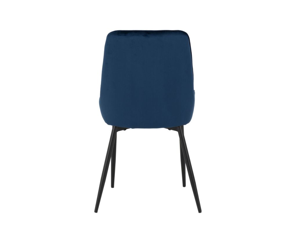  Seconique Furniture Athens Concrete Effect Rectangular Dining Set with Avery Chairs –  Black & Sapphire Blue Velvet