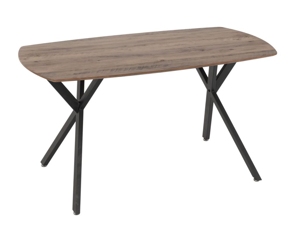 Seconique Furniture Athens Medium Oak Effect Rectangular Dining Set with Avery Chairs –  Black & Emerald Green Velvet