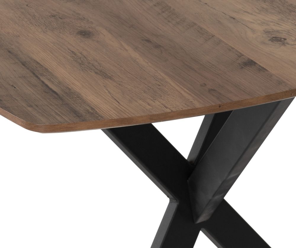 Seconique Furniture Athens Medium Oak Effect Rectangular Dining Set with Avery Chairs –  Black & Emerald Green Velvet