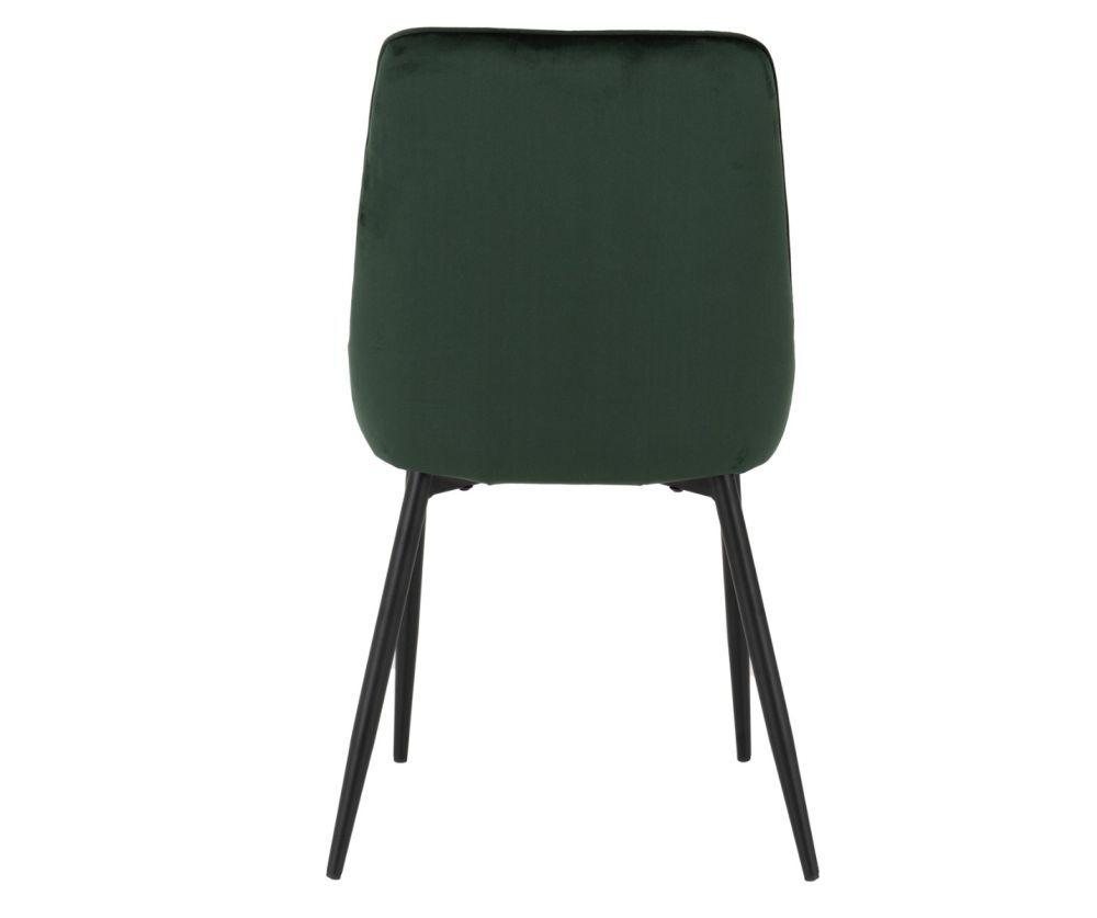 Seconique Furniture Athens Medium Oak Effect Rectangular Dining Set with Avery Chairs –  Black & Emerald Green Velvet