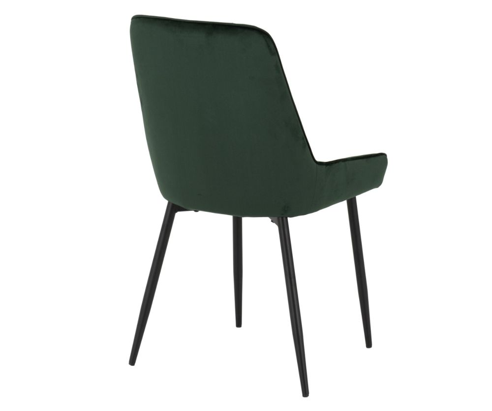 Seconique Furniture Athens Medium Oak Effect Rectangular Dining Set with Avery Chairs –  Black & Emerald Green Velvet
