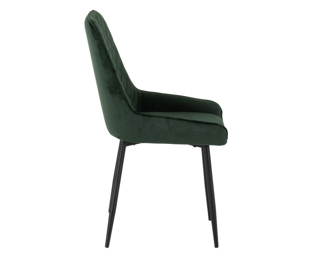 Seconique Furniture Athens Medium Oak Effect Rectangular Dining Set with Avery Chairs –  Black & Emerald Green Velvet