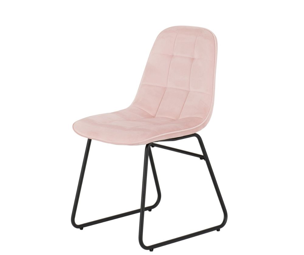  Seconique Furniture Avery Concrete Extending Dining Set with Baby Pink Velvet Lukas Chairs – Grey Oak Effect 