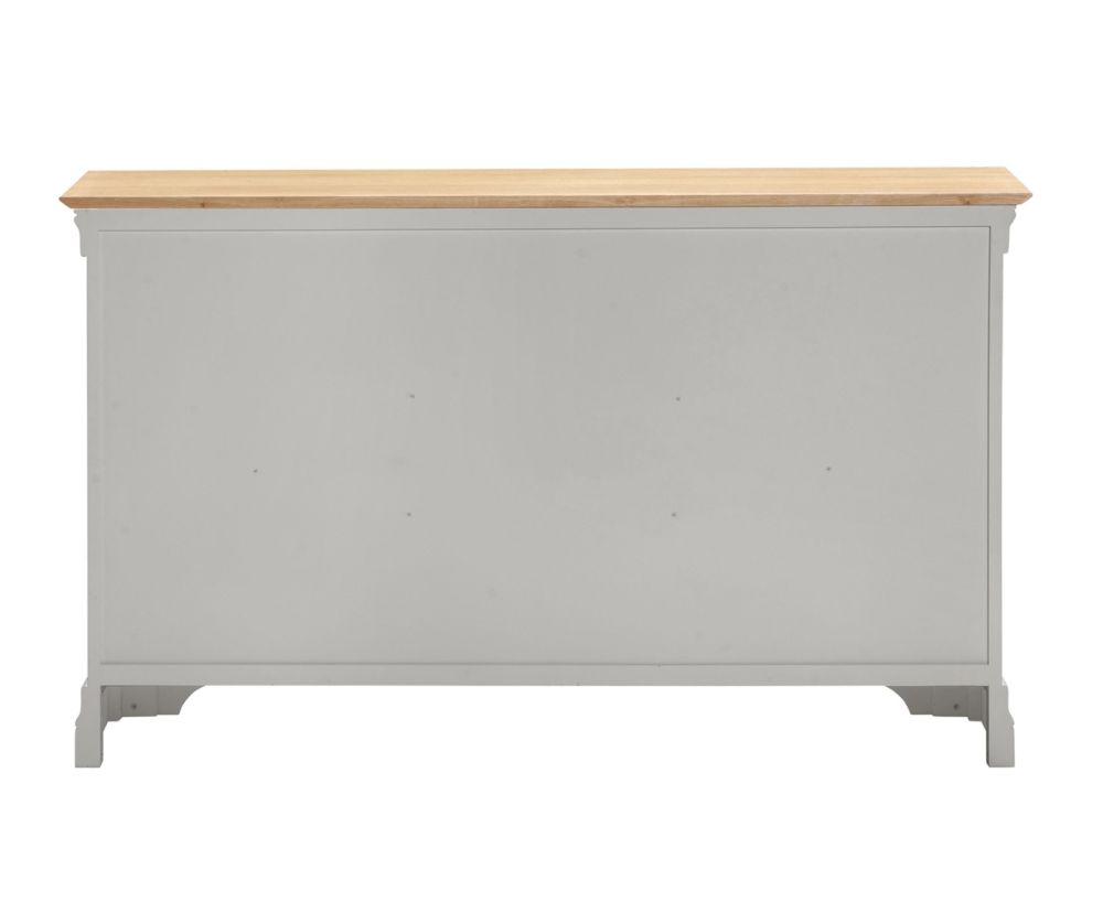 Seconique Furniture Bordeaux Pebble Grey and Oak 2 Door 3 Drawer Sideboard 