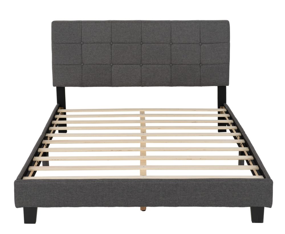 Seconique Furniture Arran Grey Fabric Bed 