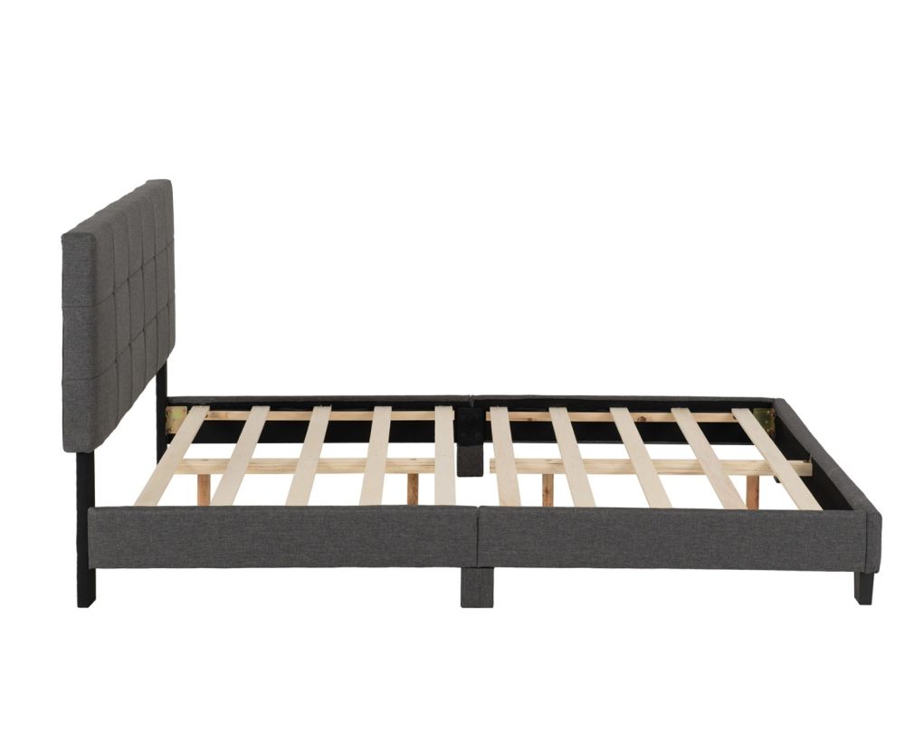  Seconique Furniture Arran Grey Fabric Bed 