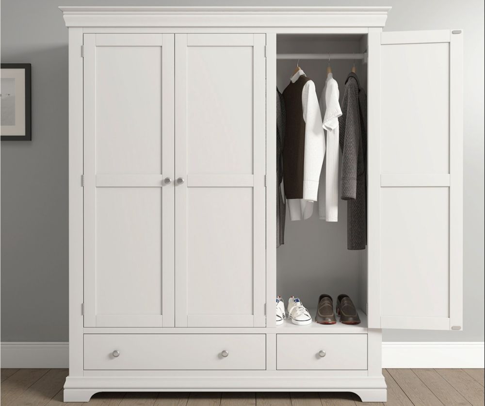 Seconique Furniture Bordeaux Ivory 3 Door Wardrobe 