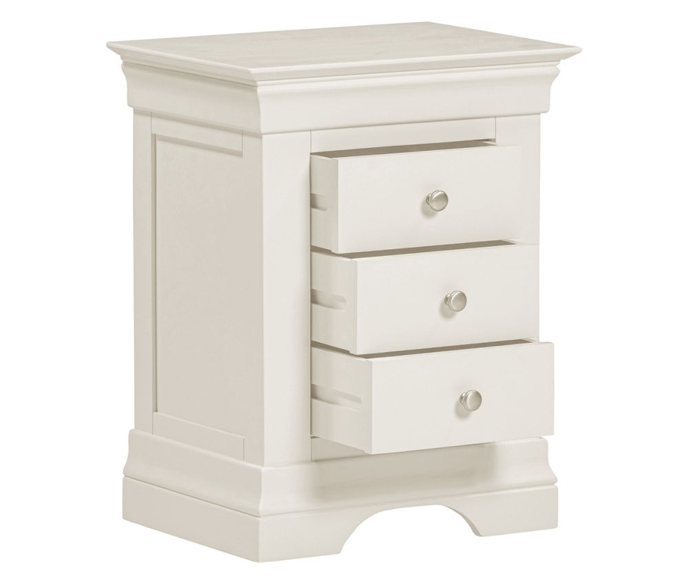 Seconique Furniture  Bordeaux Ivory 3 Drawer Bedside 