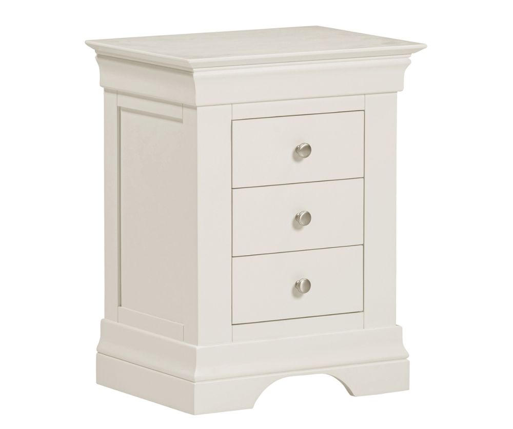 Seconique Furniture  Bordeaux Ivory 3 Drawer Bedside 