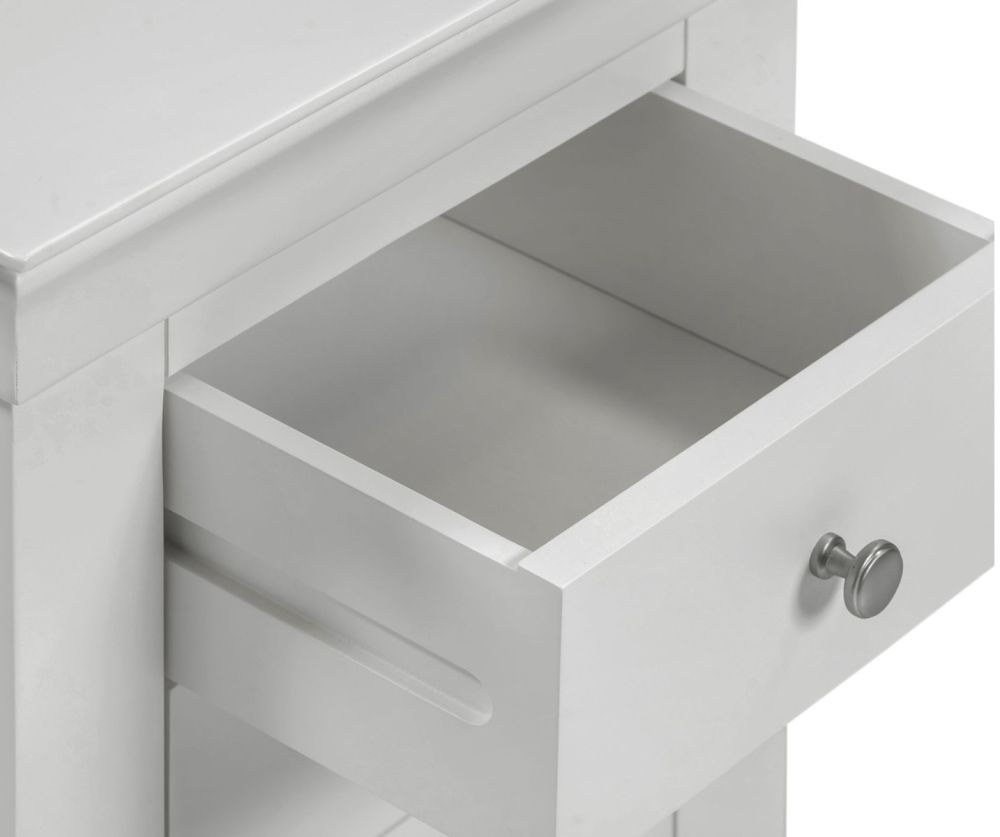 Seconique Furniture  Bordeaux 3 Drawer Bedside - Pebble Grey Finish 
