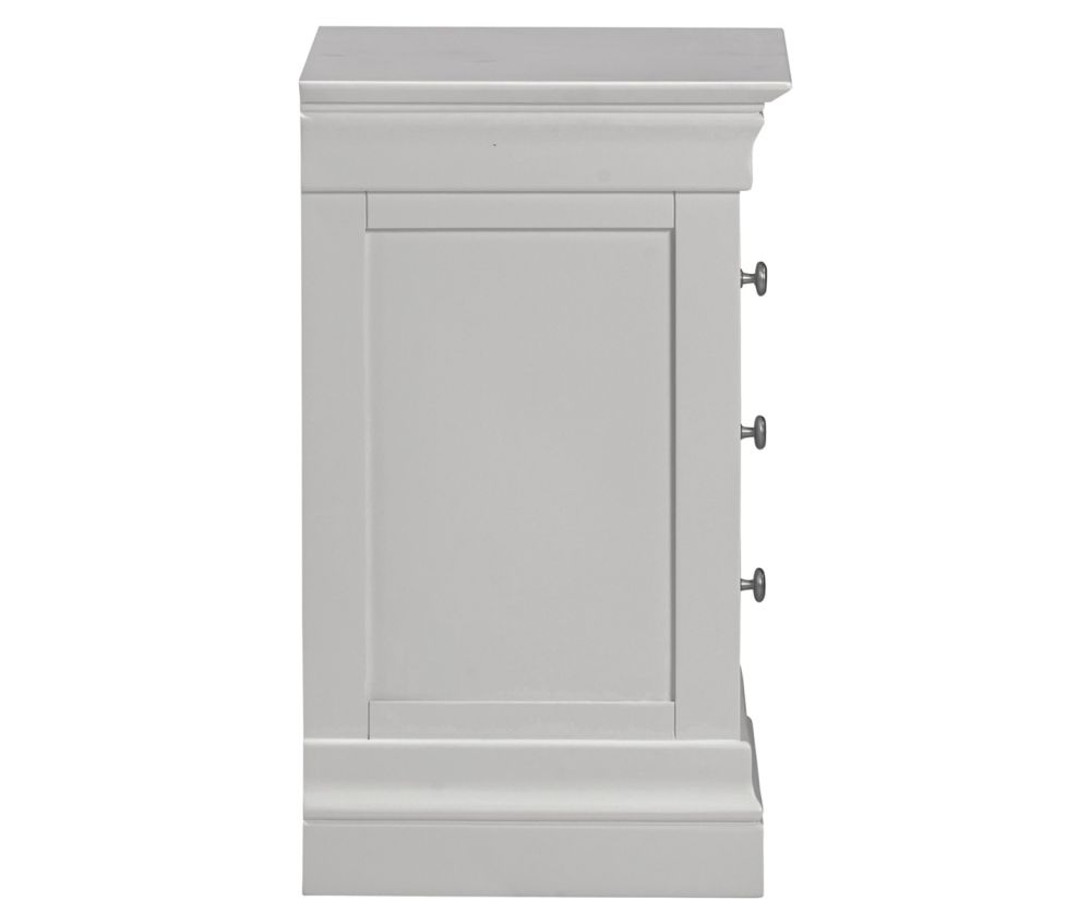 Seconique Furniture  Bordeaux 3 Drawer Bedside - Pebble Grey Finish 