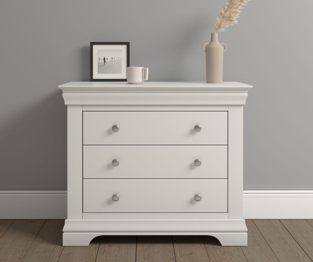  Seconique Furniture Bordeaux Ivory 3 Drawer Chest 