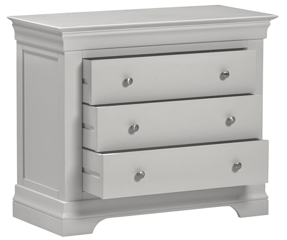  Seconique Furniture Bordeaux Pebble Grey 3 Drawer Chest  