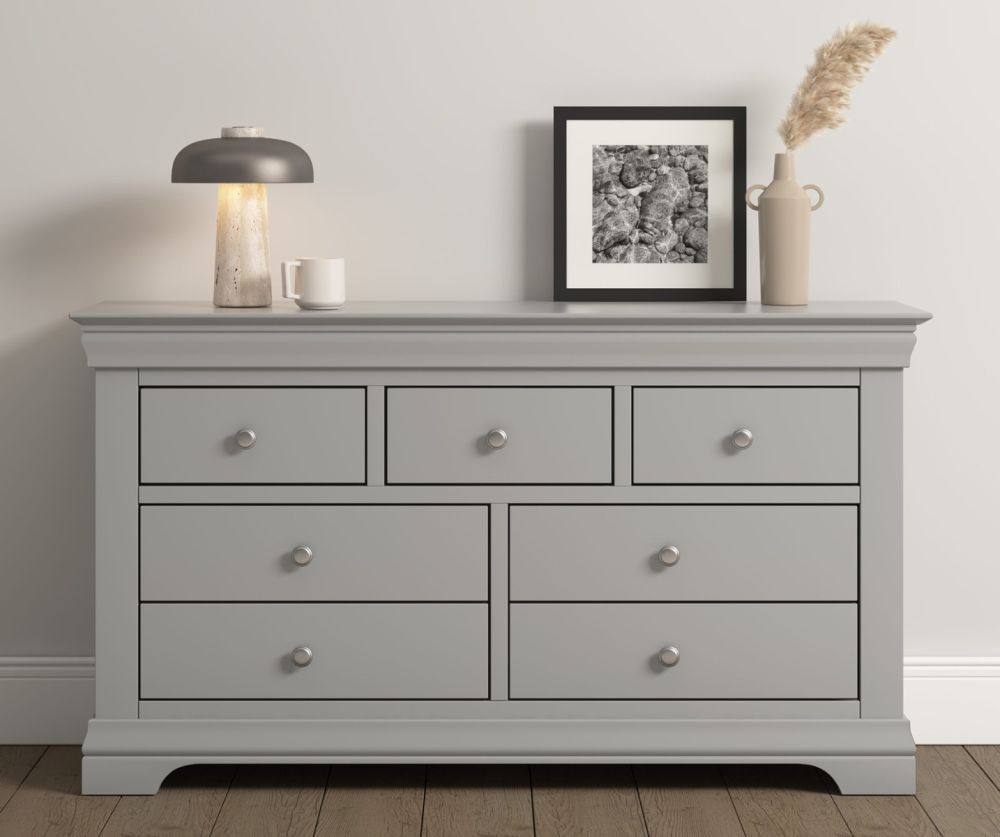  Seconique Furniture Bordeaux Pebble Grey 3+2 Drawer Chest 