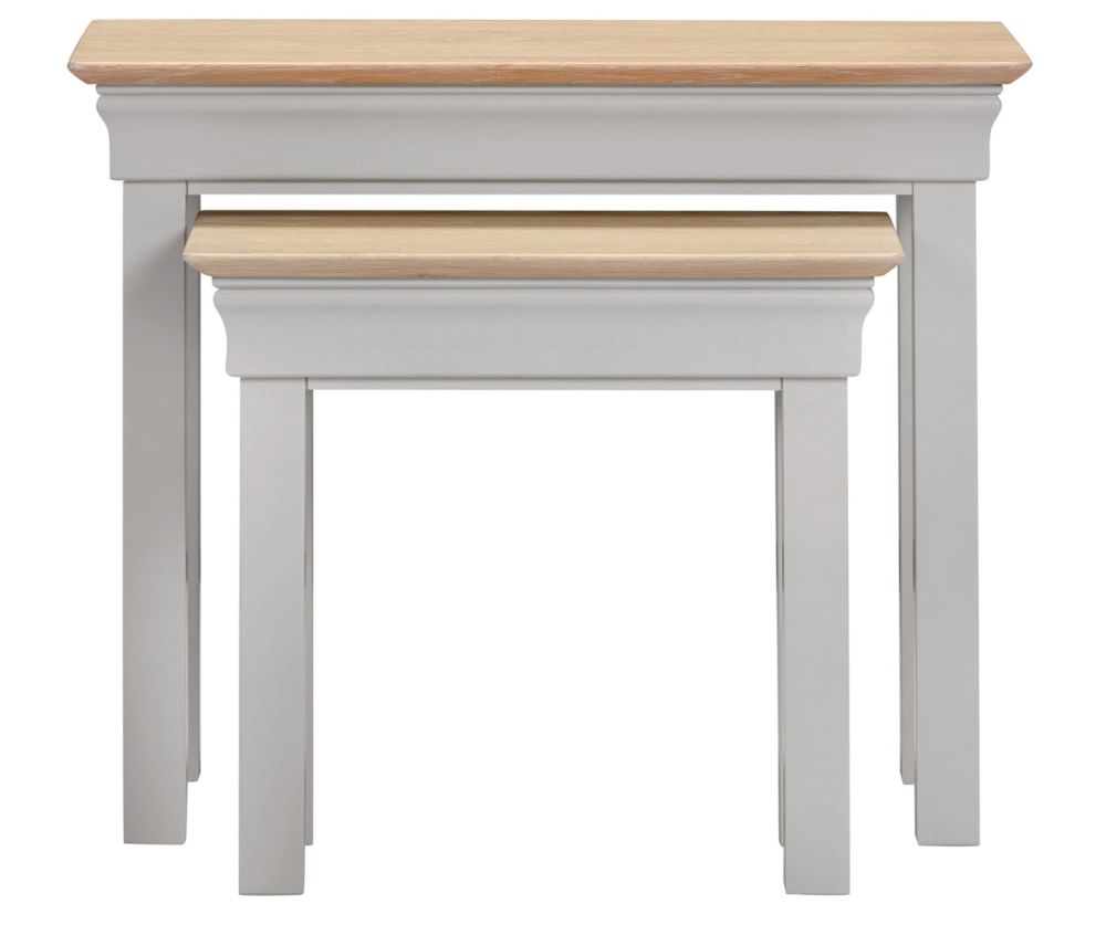 Seconique Furniture Bordeaux Nest Of 2 Tables -Pebble Grey 