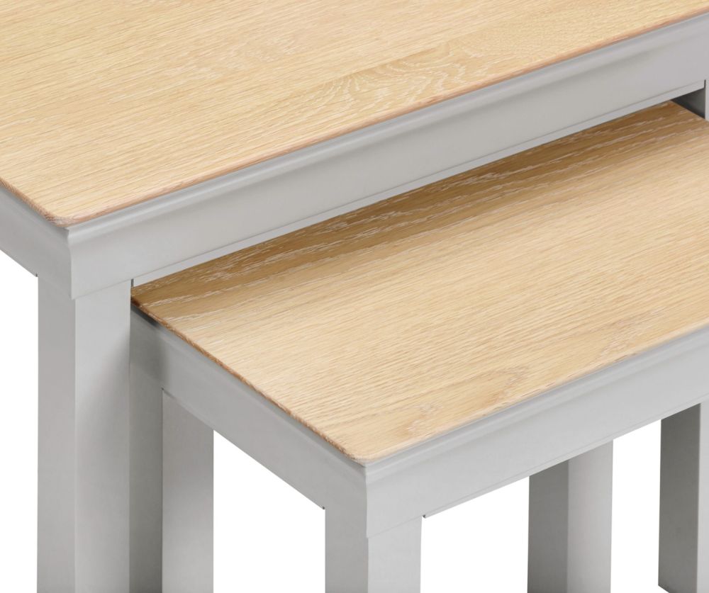 Seconique Furniture Bordeaux Nest Of 2 Tables -Pebble Grey 