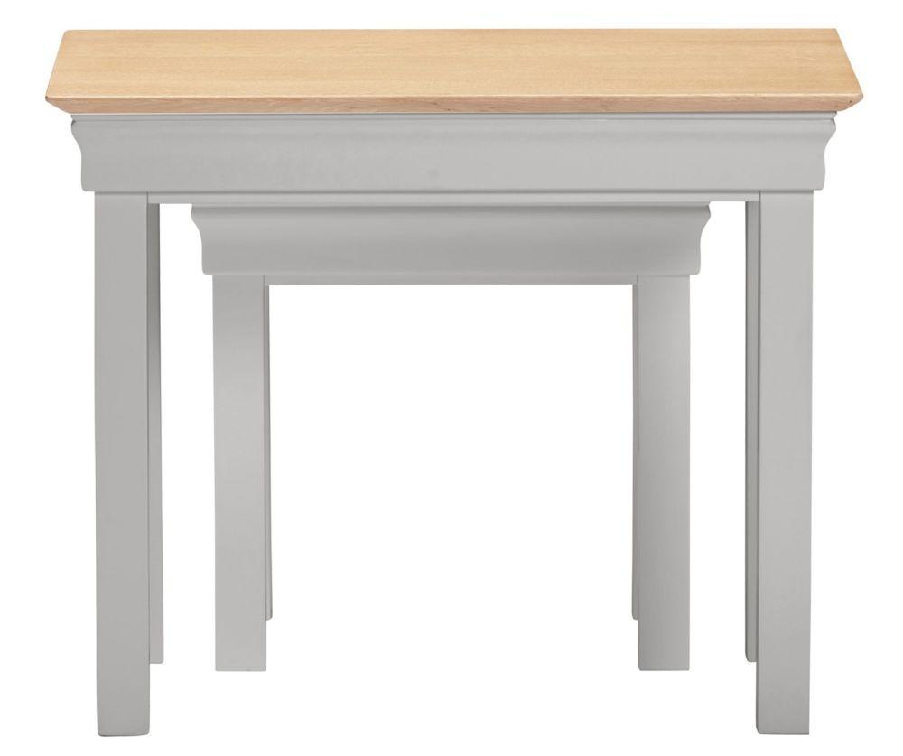 Seconique Furniture Bordeaux Nest Of 2 Tables -Pebble Grey 