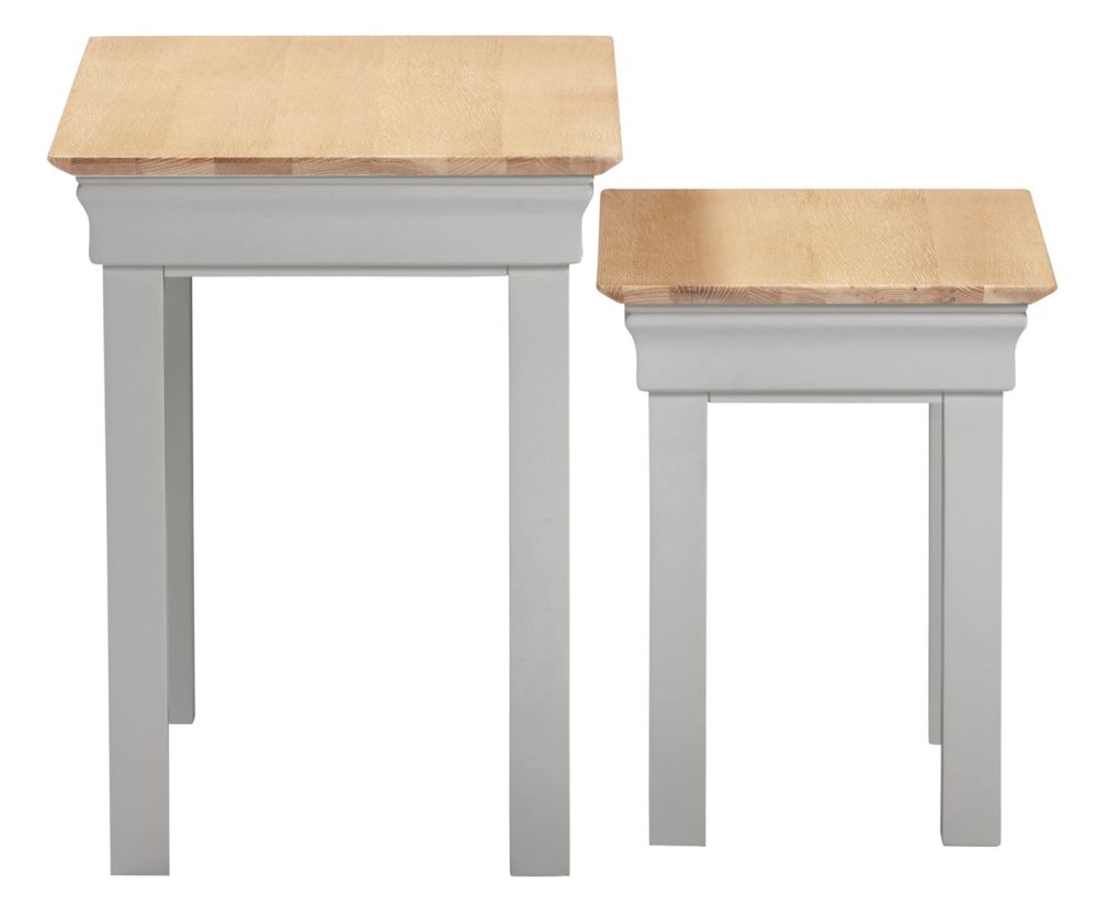 Seconique Furniture Bordeaux Nest Of 2 Tables -Pebble Grey 