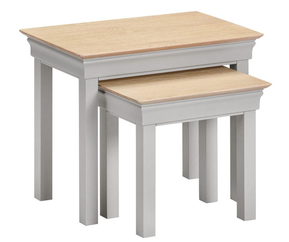 Seconique Furniture Bordeaux Nest Of 2 Tables -Pebble Grey 