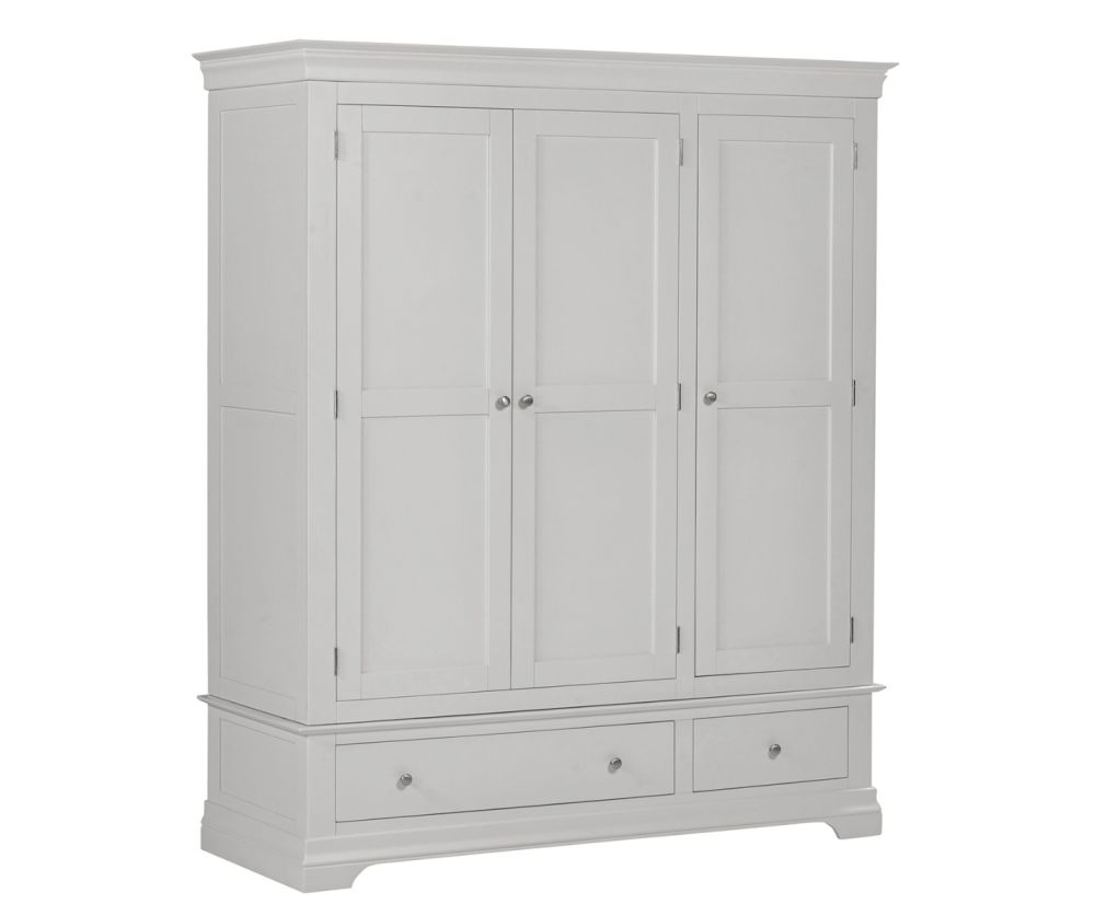 Seconique Furniture Bordeaux Pebble Grey 3 Door Wardrobe  