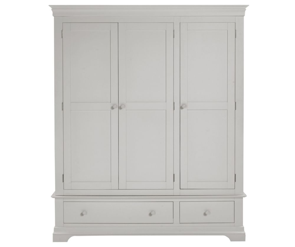 Seconique Furniture Bordeaux Pebble Grey 3 Door Wardrobe  