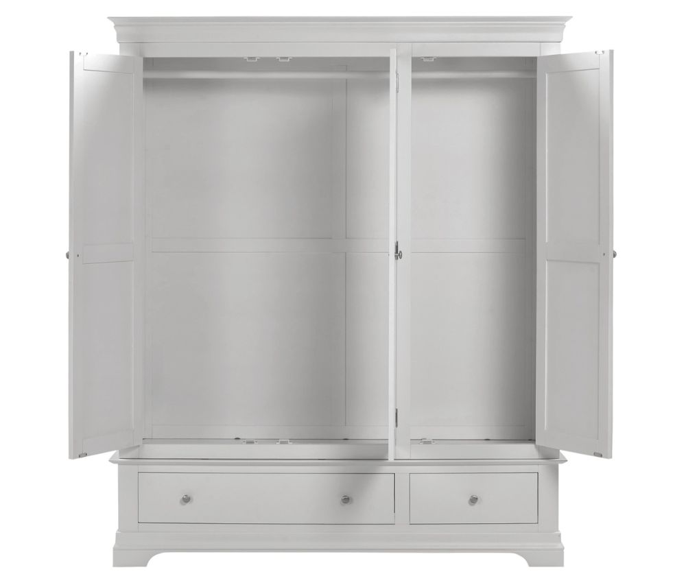 Seconique Furniture Bordeaux Pebble Grey 3 Door Wardrobe  