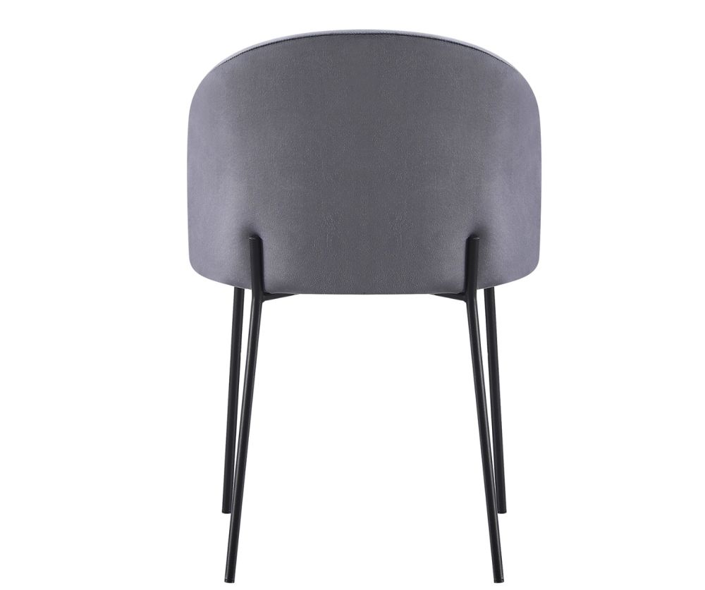  Seconique Furniture Boston Grey Velvet Dining Chair in Pair ( BOX OF 4 )