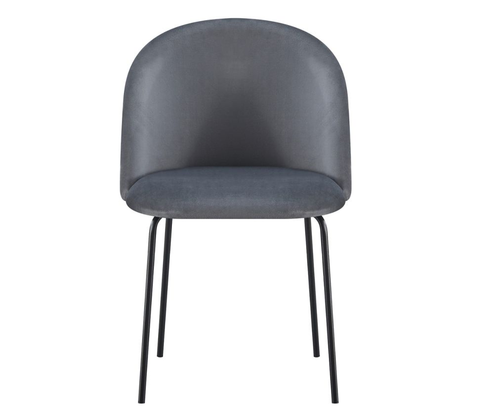  Seconique Furniture Boston Grey Velvet Dining Chair in Pair ( BOX OF 4 )