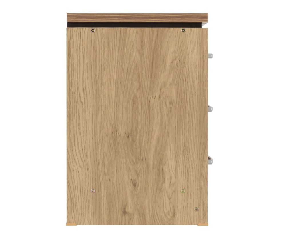  Seconique Furniture Charles 3 Drawer Bedside – Oak and  Walnut Effect 