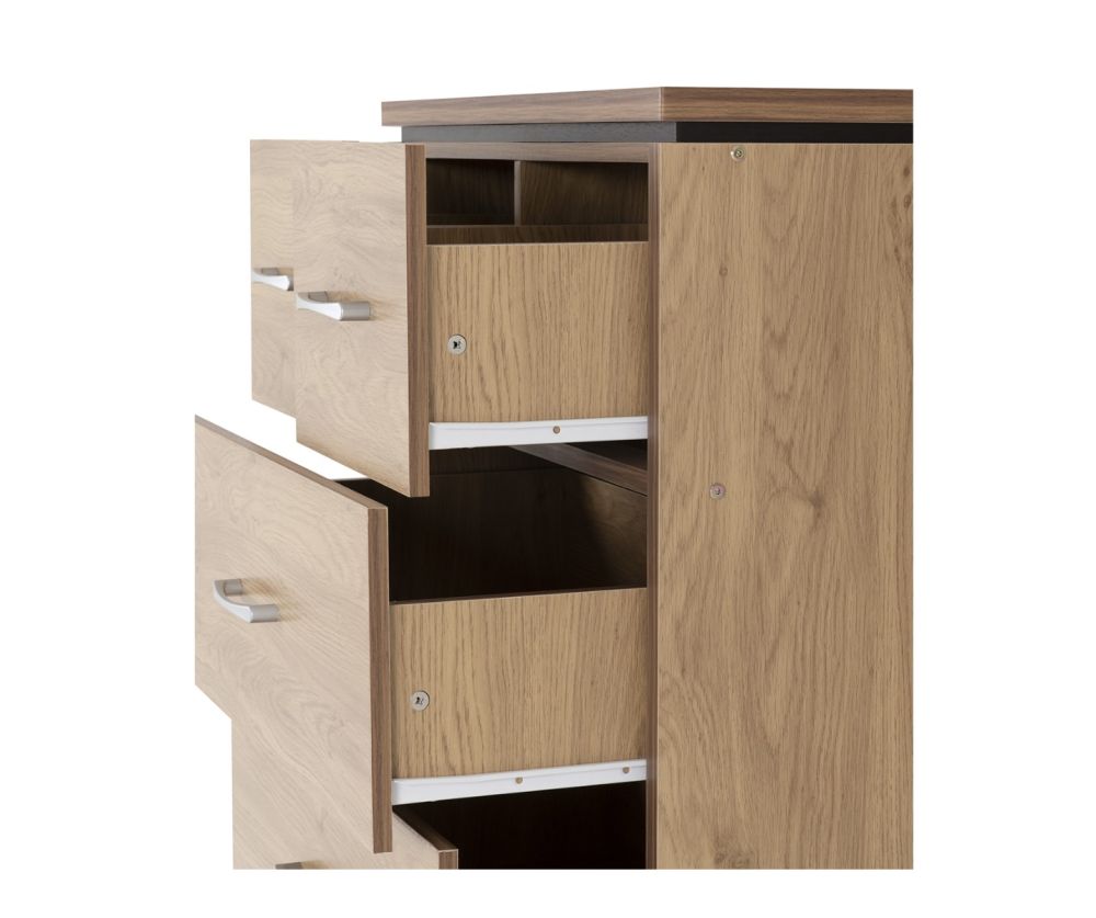 Seconique Furniture Charles 3+2 Drawer Chest – Oak and  Walnut Effect 