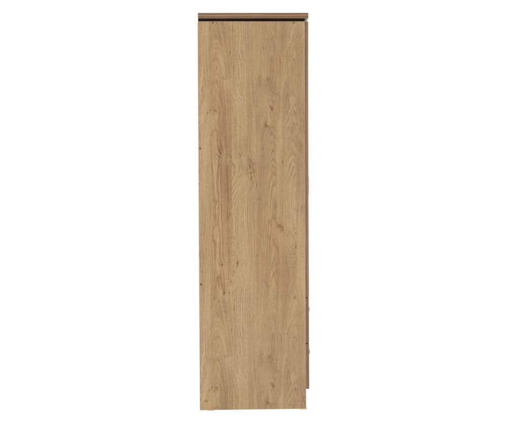 Seconique Furniture Charles 4 Door 2 Drawer Wardrobe – Oak and Walnut Effect 