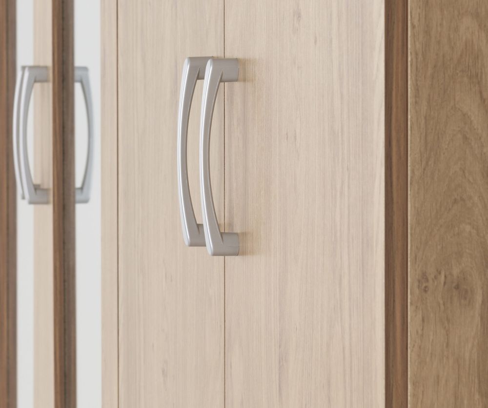 Seconique Furniture Charles 4 Door 2 Drawer Wardrobe – Oak and Walnut Effect 