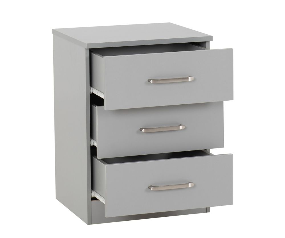 Seconique Furniture Dakota Dark Grey 3 Drawer Chest