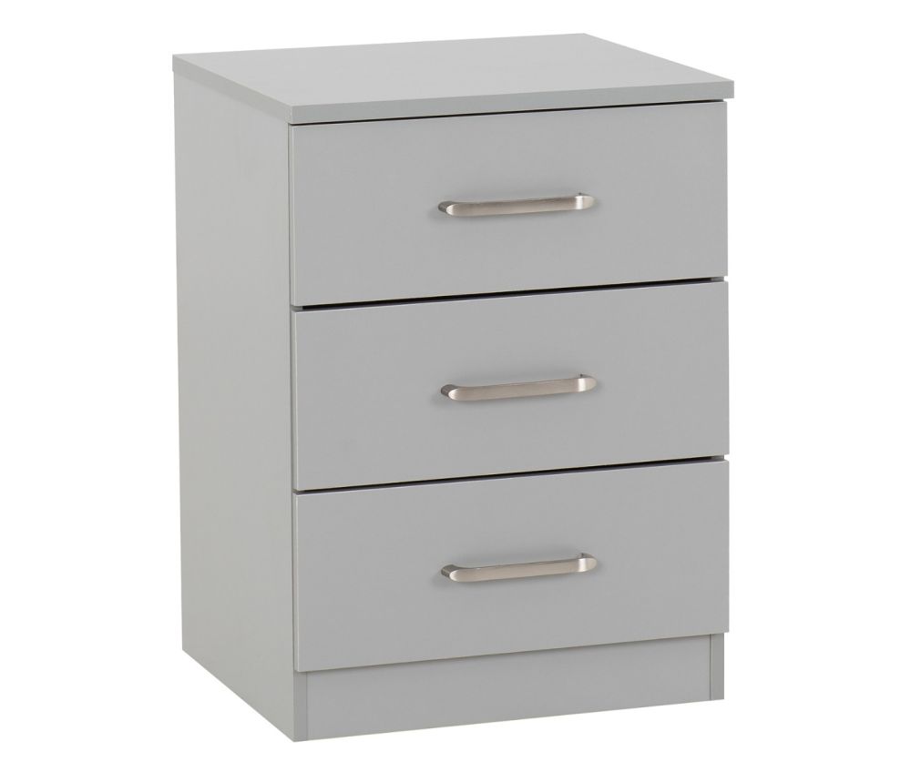 Seconique Furniture Dakota Dark Grey 3 Drawer Chest