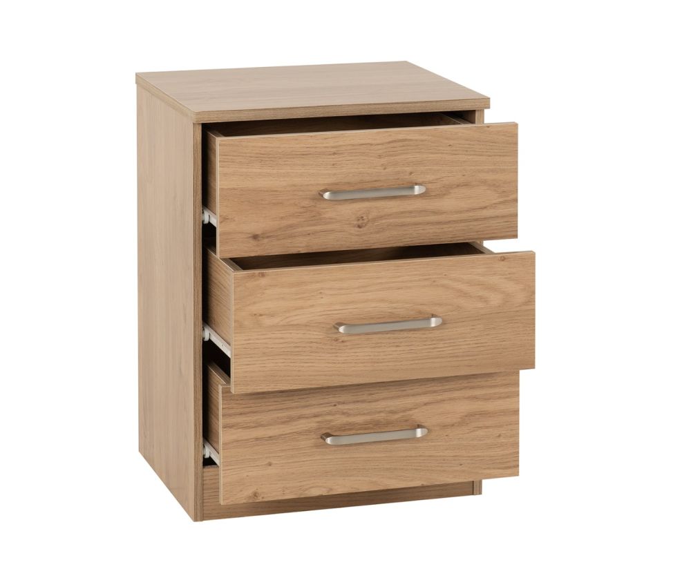 Seconique Furniture Dakota Light Grey 3 Drawer Chest