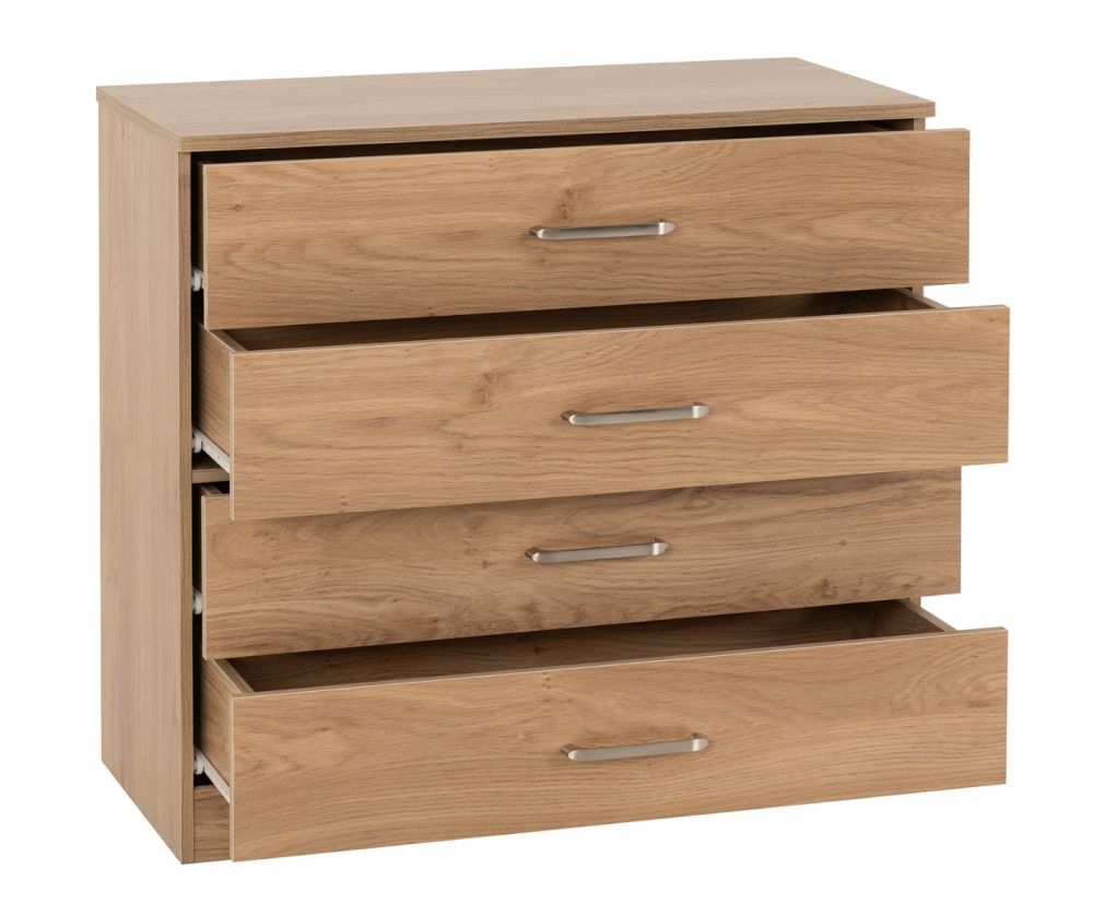 Seconique Furniture Dakota Oak 4 Drawer Chest