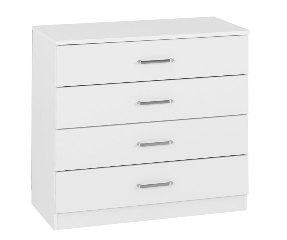 Seconique Furniture Dakota White 4 Drawer Chest 