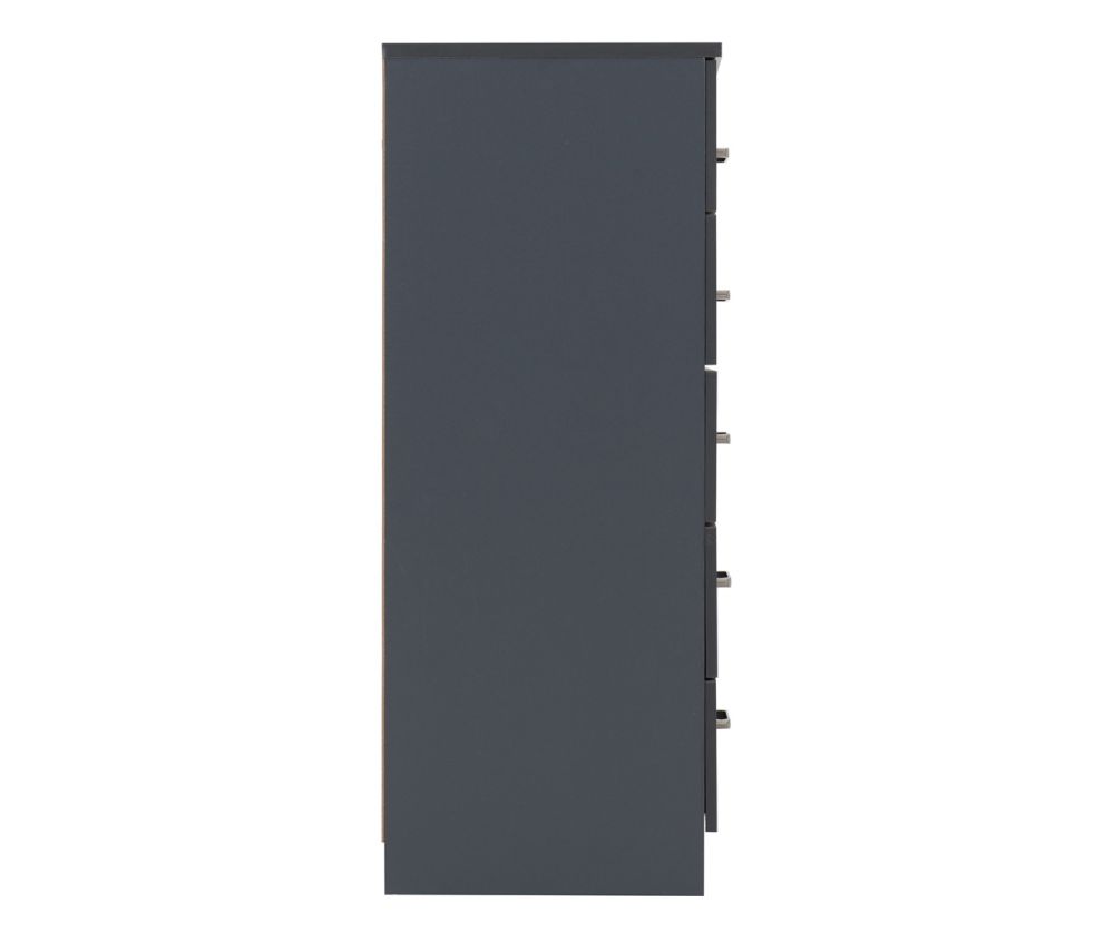 Seconique Furniture Dakota Dark Grey 5 Drawer Chest