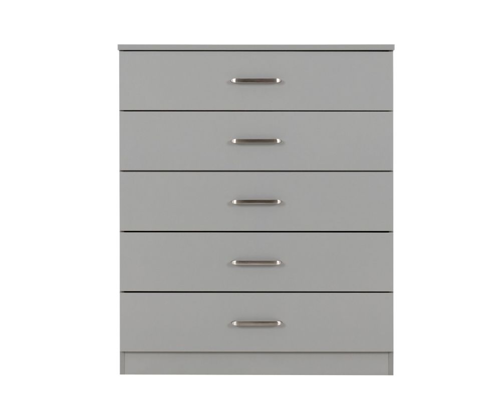 Seconique Furniture Dakota Light Grey 5 Drawer Chest
