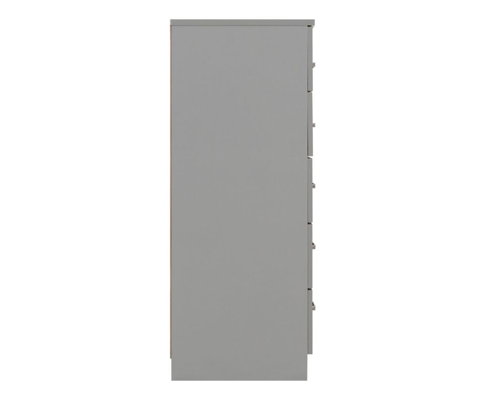 Seconique Furniture Dakota Light Grey 5 Drawer Chest