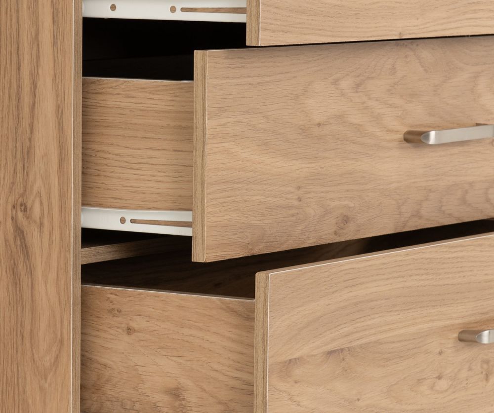 Seconique Furniture Dakota Oak Effect 5 Drawer Chest 