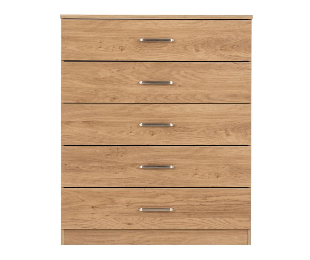 Seconique Furniture Dakota Oak Effect 5 Drawer Chest 