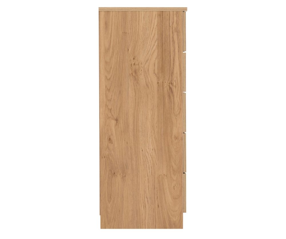 Seconique Furniture Dakota Oak Effect 5 Drawer Chest 